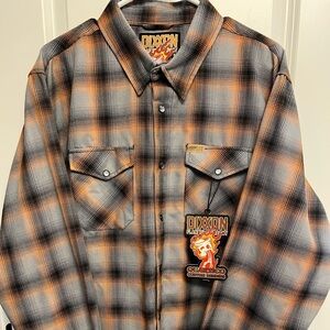 DIXXON Flannel Shirt in Black and Yellow